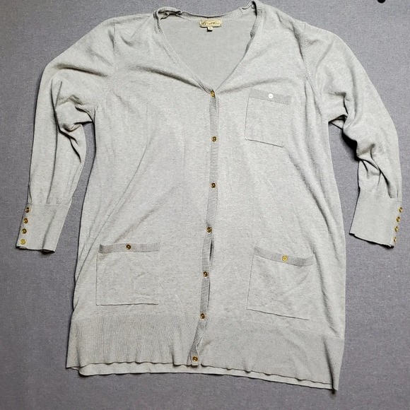 Diane Gilman Gray Cardigan - Picture 1 of 9